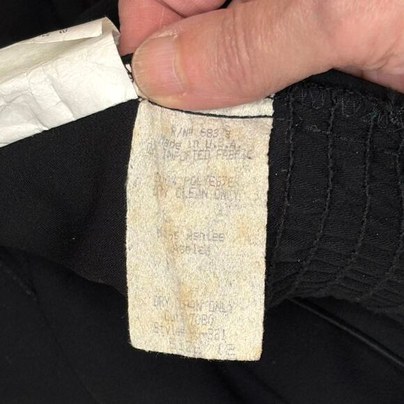 Vintage Cache Mandarin Collar Jumpsuit Women's 12 Black - Picture 6 of 10